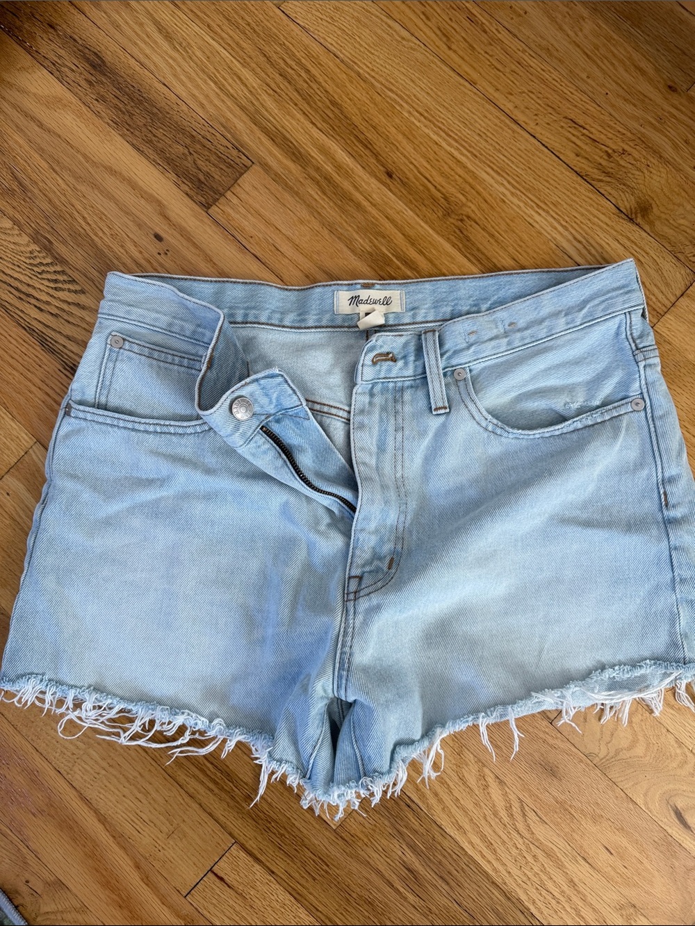 Madewell Light Wash Denim Cutoff Shorts